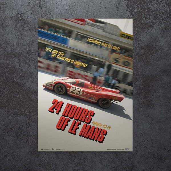 Cartel Porsche 917 KH - Past - 24h Le Mans - 1970