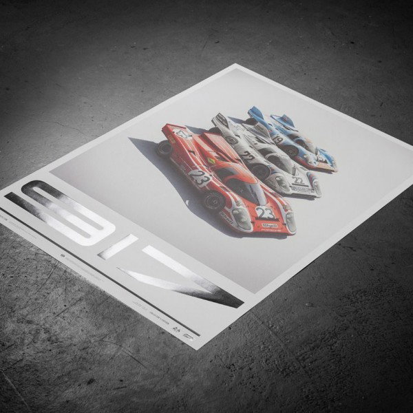 Affiche Porsche 917 - Salzburg & Martini & Gulf - 24h Le Mans