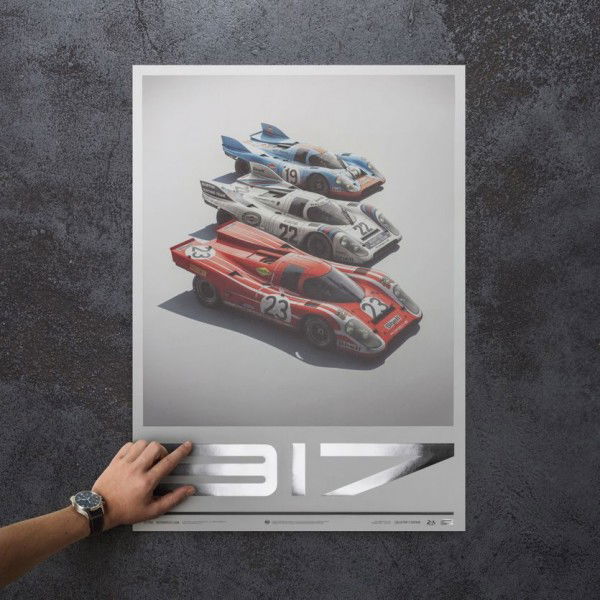 Poster Porsche 917 - Salzburg & Martini & Gulf - 24h Le Mans