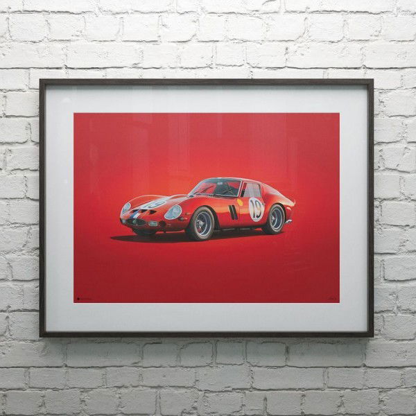 Poster Ferrari 250 GTO - Rosso - 24h Le Mans - 1962 - Colors of Speed