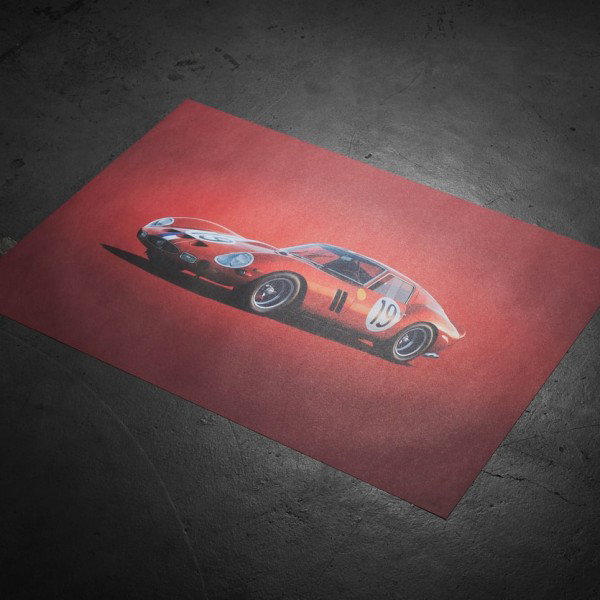 Cartel Ferrari 250 GTO - Rojo - 24h Le Mans - 1962 - Colors of Speed