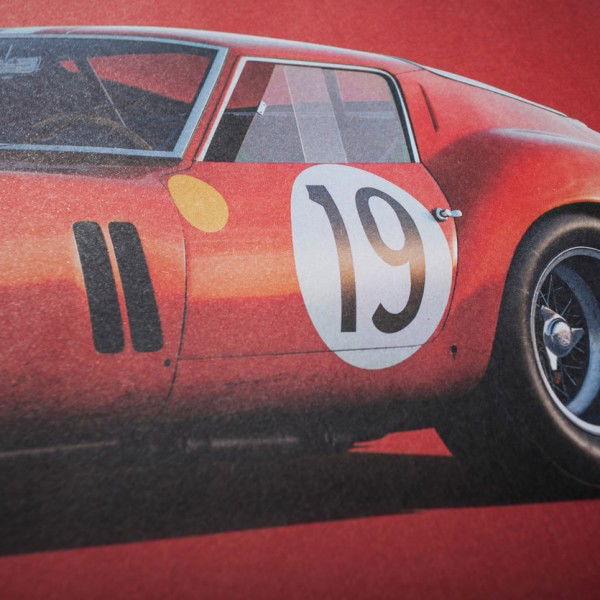 Affiche Ferrari 250 GTO - Rouge - 24h Le Mans - 1962 - Colors of Speed