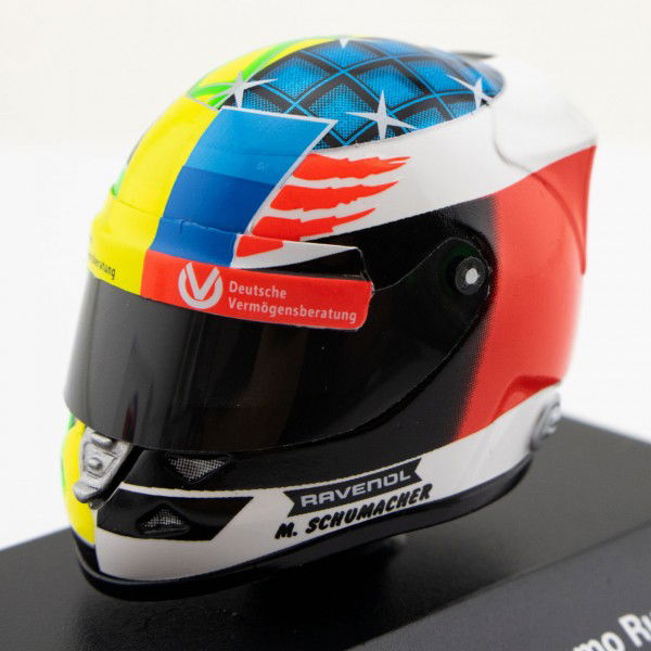 Casco miniatura Mick Schumacher Bélgica GP 2017 1/8