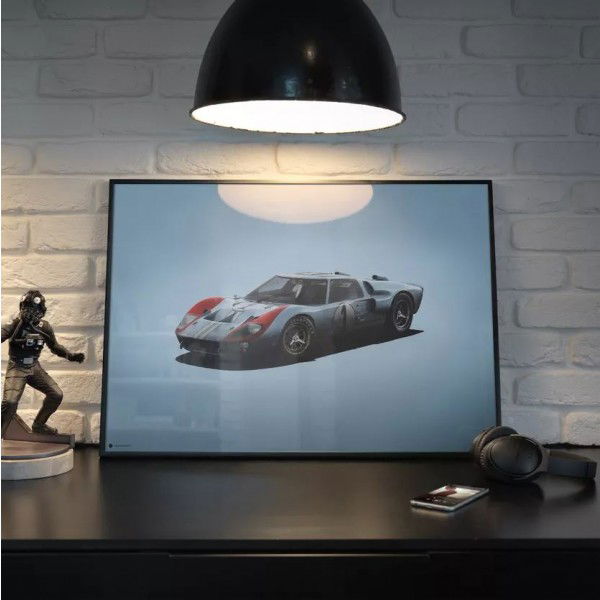 Poster Ford GT40 - Blue - 24h Le Mans - 1966 - Colors of Speed