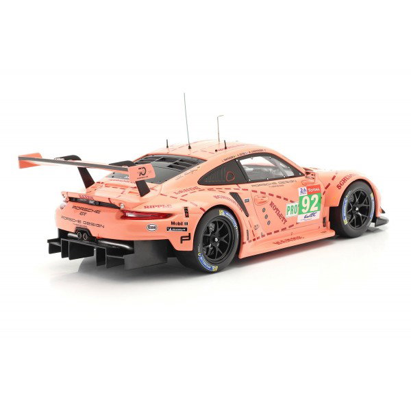 Porsche 911 RSR #92 Ganador de la clase LMGTE Pink Pig 24h Le Mans 2018 1/18