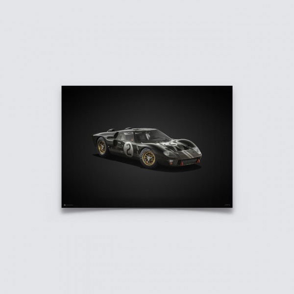 Affiche Ford GT40 - Noir - 24h Le Mans - 1966 - Colors of Speed