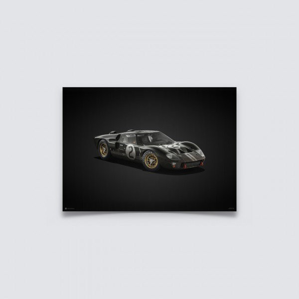 Cartel Ford GT40 - Negro - 24h Le Mans - 1966 - Colors of Speed