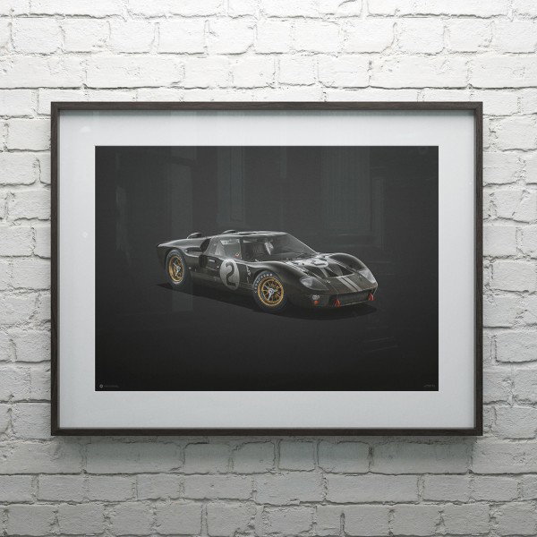 Cartel Ford GT40 - Negro - 24h Le Mans - 1966 - Colors of Speed