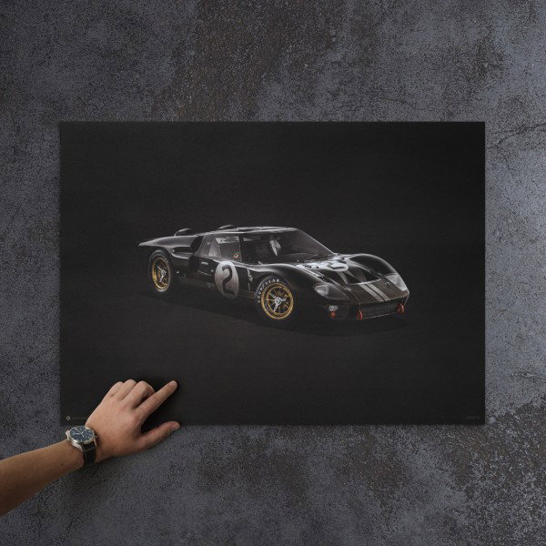 Cartel Ford GT40 - Negro - 24h Le Mans - 1966 - Colors of Speed