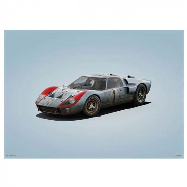 Cartel Ford GT40 - Blue - 24h Le Mans - 1966 - Colors of Speed