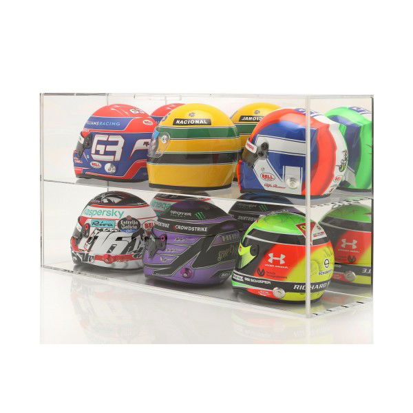 Display case for 1/2 scale helmets or 1/18 scale model cars mirrored