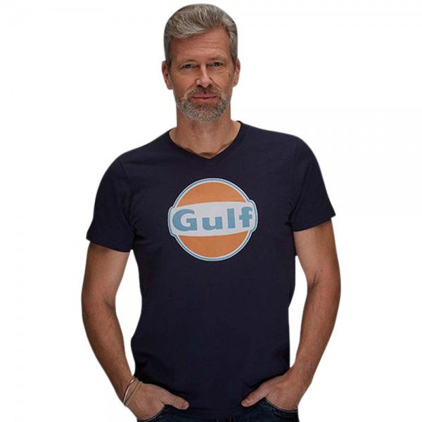 Gulf Maglietta V-Neck vintage blu scuro