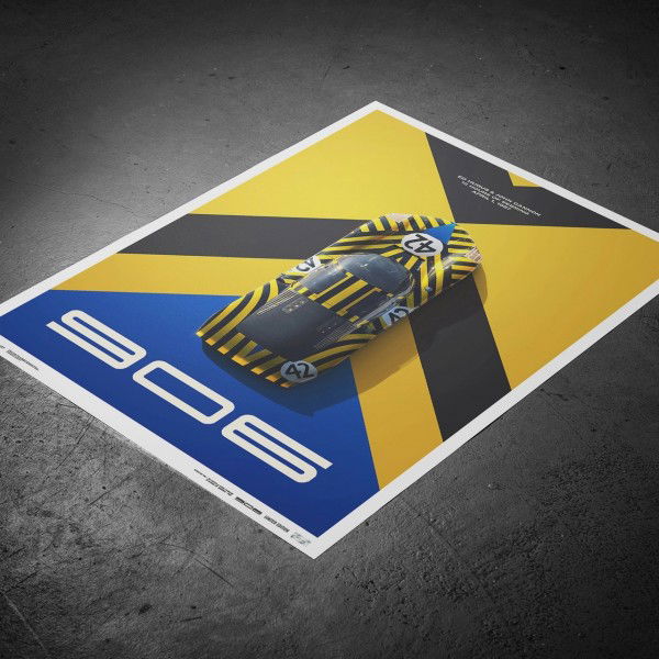 Poster Porsche 906 - 12h Rennen Sebring - 1967