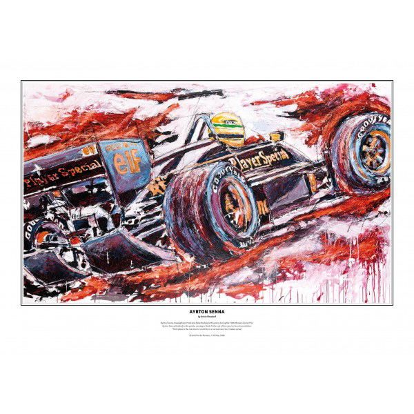 Ayrton Senna épreuve d'art Lotus 1986 par Armin Flossdorf