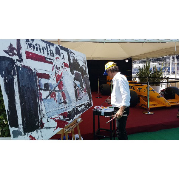 Ayrton Senna stampa d'arte McLaren 1993 di Armin Flossdorf