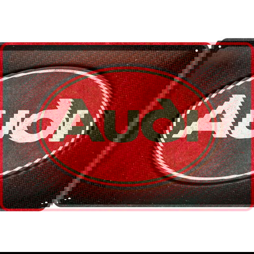 Plaque en Métal Audi - Logo Red Shine 20x30cm