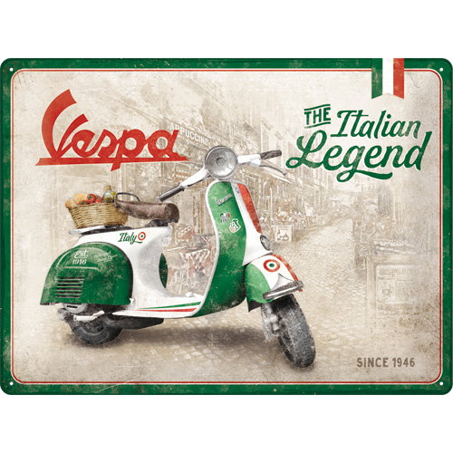 Metal-Plate Sign Vespa - Italian Legend 30x40cm