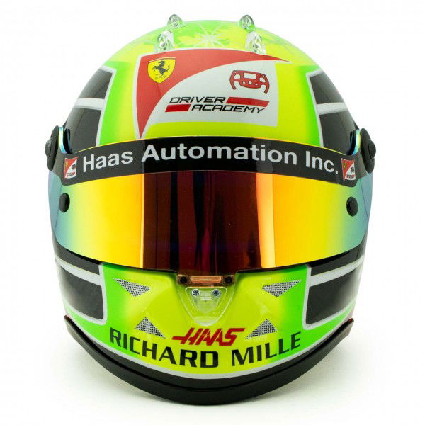 Mick Schumacher Miniaturhelm Testfahrt Abu Dhabi 2020 1:2