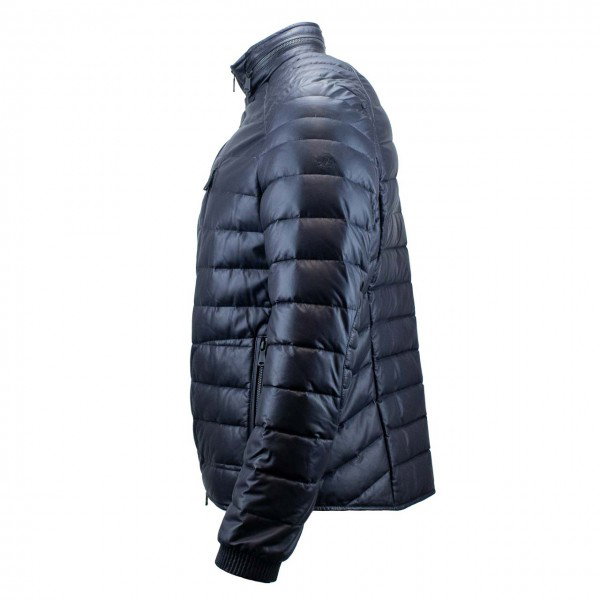 Heinz Bauer Veste en cuir Speedster blu navy