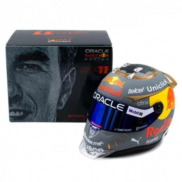 Casque 1/2 Sainz Brésil 2019 – Signé – Miniature Neuve