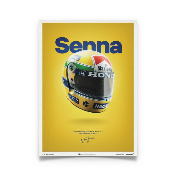 Ayrton Senna Poster Casco San Marino GP 1988 McLaren MP4/4