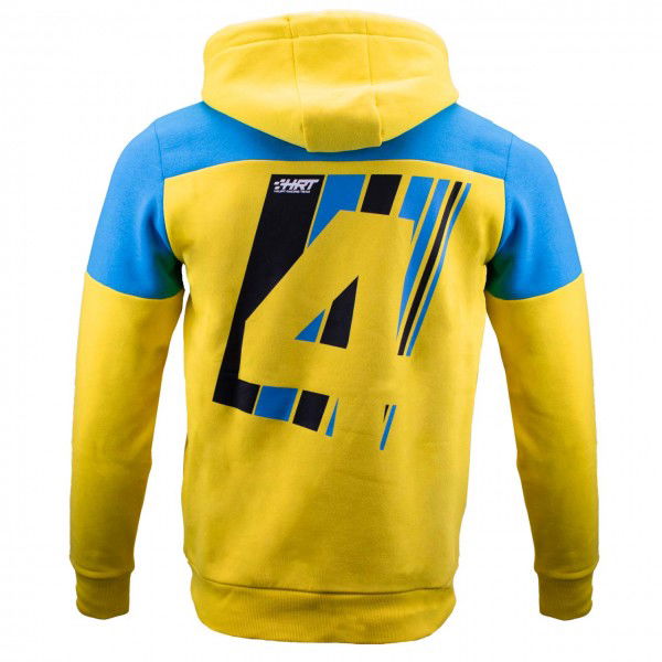 HRT Felpa con cappuccio No. 4 blu/giallo