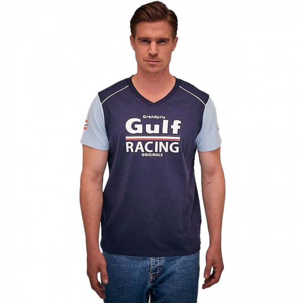 Gulf Camiseta Racing V-Neck azul marino