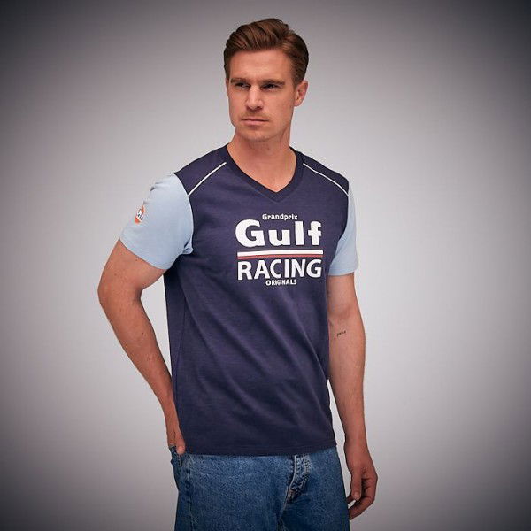 Gulf Camiseta Racing V-Neck azul marino