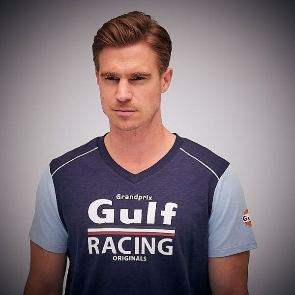 Gulf T-Shirt Racing V-Neck navy blue