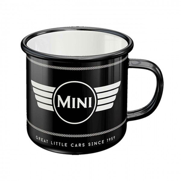 Emaille-Becher Mini - Logo schwarz