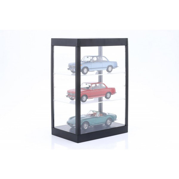 Vitrine mit LED-Beleuchtung für Modellautos im Maßstab 1:18, 1:24, 1:43 schwarz