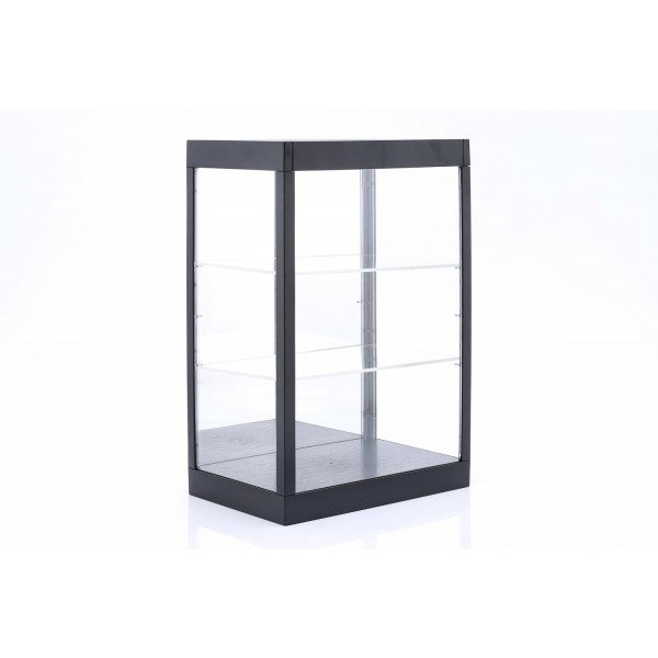 Vitrine avec éclairage LED et miroir pour modèles réduits de voitures aux échelles 1/18, 1/24, 1/43 noir