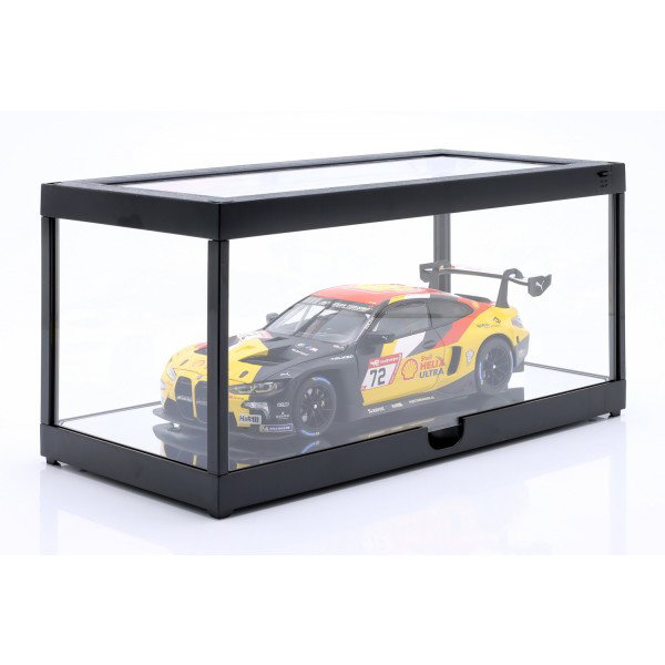 Vitrina individual con iluminación LED para maquetas de coches a escala 1/18 negro