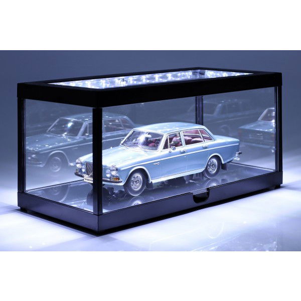 Vitrina individual con iluminación LED para maquetas de coches a escala 1/18 negro