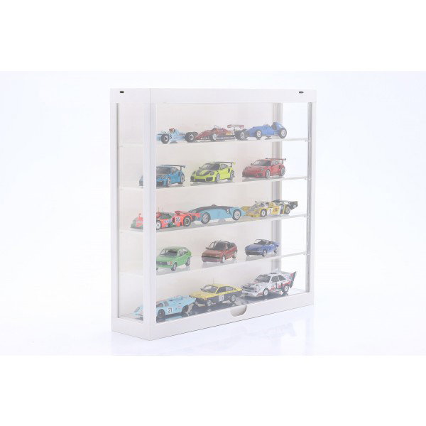Vitrine avec éclairage LED pour modèles réduits de voitures à l'échelle 1/43, 1/64 blanc