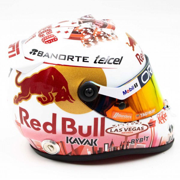 Sergio Pérez miniature helmet Formula 1 Las Vegas GP 2023 1/2