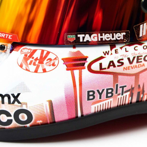 Sergio Pérez casco in miniatura Formula 1 GP di Las Vegas 2023 1/2