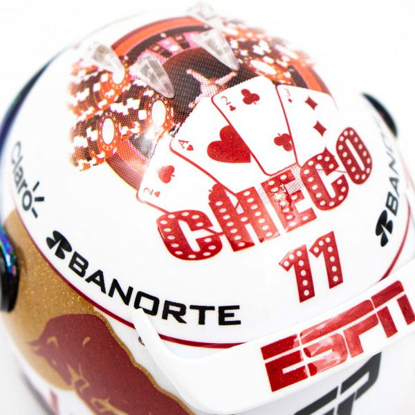 Sergio Pérez miniature helmet Formula 1 Las Vegas GP 2023 1/4