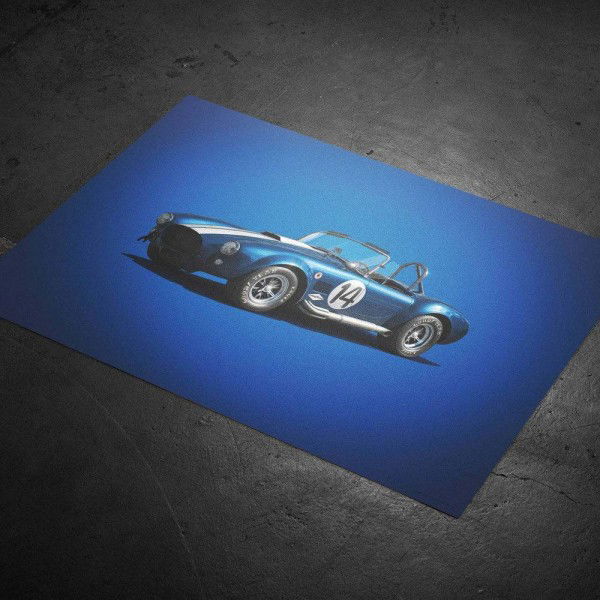 Poster Shelby-Ford AC Cobra Mk III - Blue -  1965 - Colors of Speed