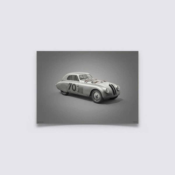 Affiche BMW 328 - Silver - Mille Miglia - 1940  - Colors of Speed
