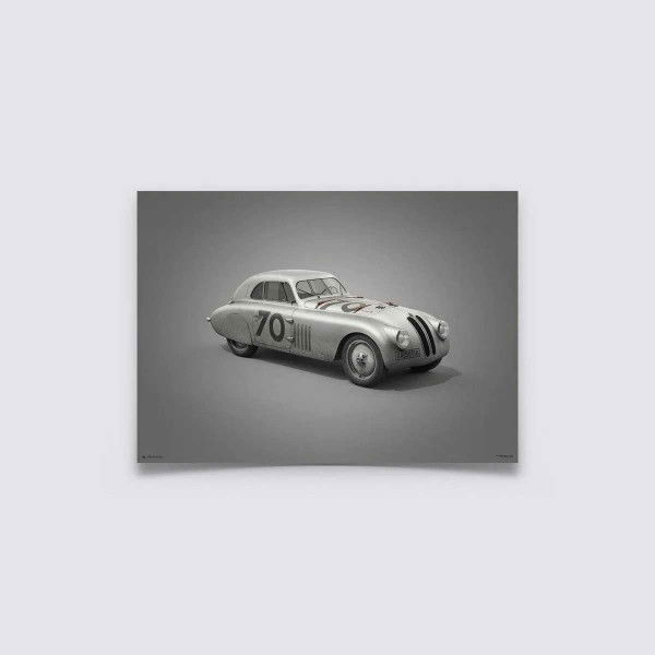 Cartel BMW 328 - Silver - Mille Miglia - 1940  - Colors of Speed