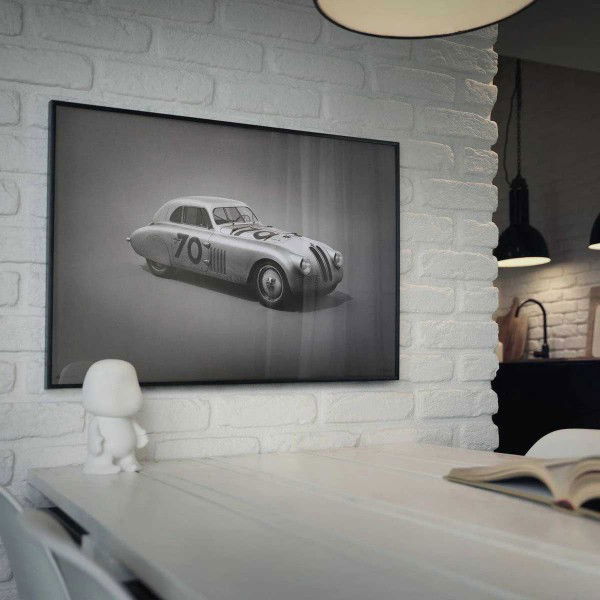 Affiche BMW 328 - Silver - Mille Miglia - 1940  - Colors of Speed