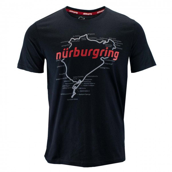 Nürburgring T-Shirt Racetrack noir