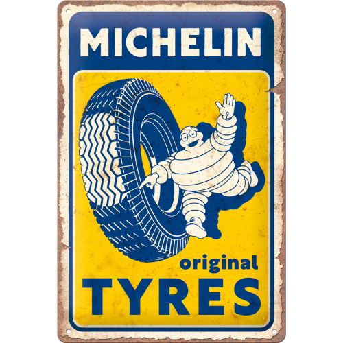 Cartel de hojalata Michelin - Original Tyres 20x30cm