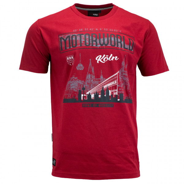 Motorworld T-Shirt Köln Skyline rot