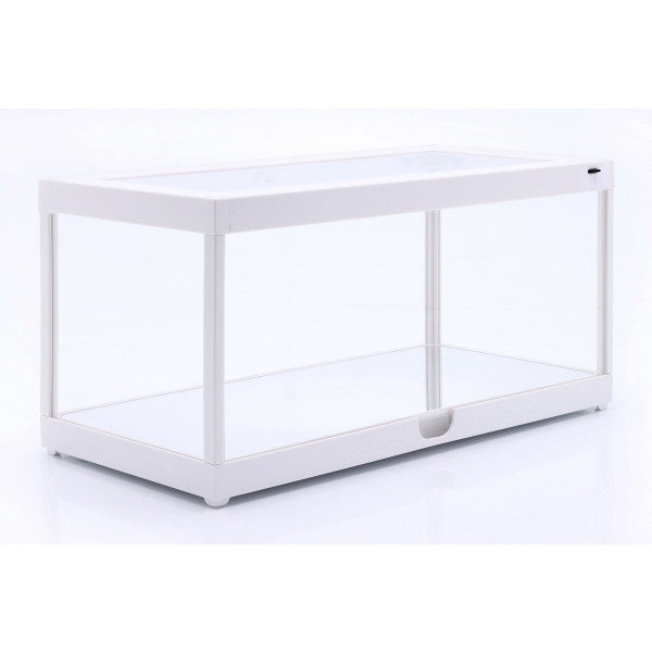Vitrine individuelle avec éclairage LED pour modèles réduits de voitures à l'échelle 1/18 blanc