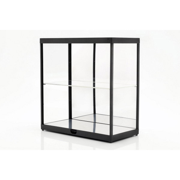 Vitrine double avec éclairage LED et miroir pour modèles réduits de voitures à l'échelle 1/18 noir