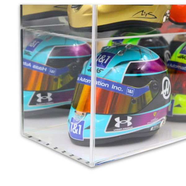 Display case for 1/2 scale helmets or 1/18 scale model cars mirrored