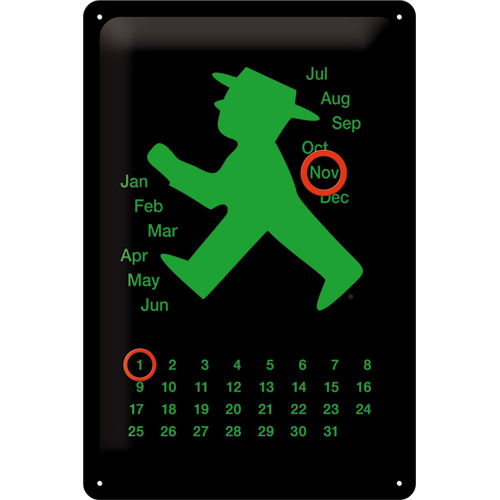 Plaque en Métal Feu de circulation vert 20x30cm