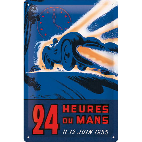 Cartello di latta 24h Le Mans - Racing Night Blue 1955 20x30cm